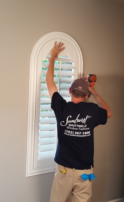 Shutter install in San Diego bedroom